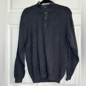 Tasso Elba Men’s 1/4 Snap Closure Sweater - Size Large - Gray